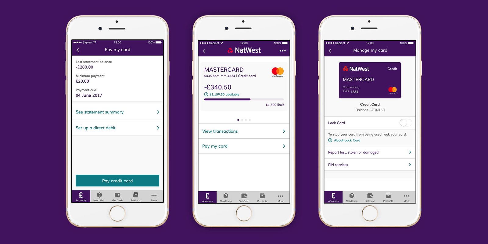 NatWest — business as usual app screens
