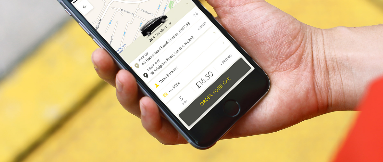 New Addison Lee — ride-hailing app UI