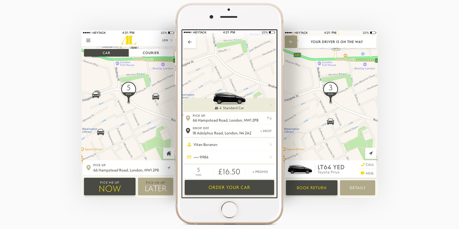New Addison Lee — app screens