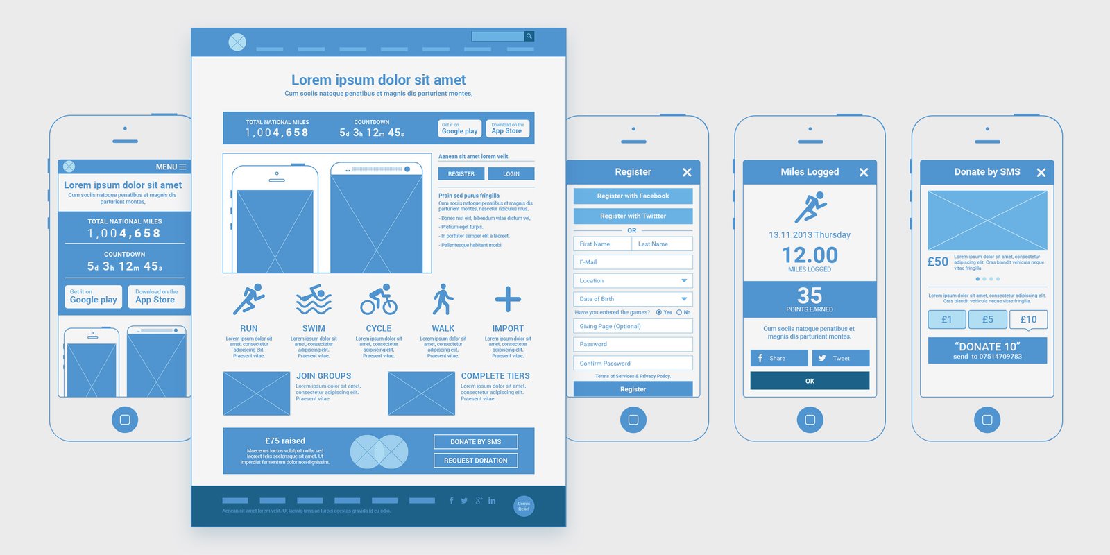 Sport Relief 2014 — detail screens