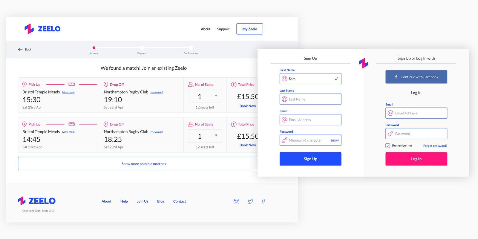 Zeelo — website pages