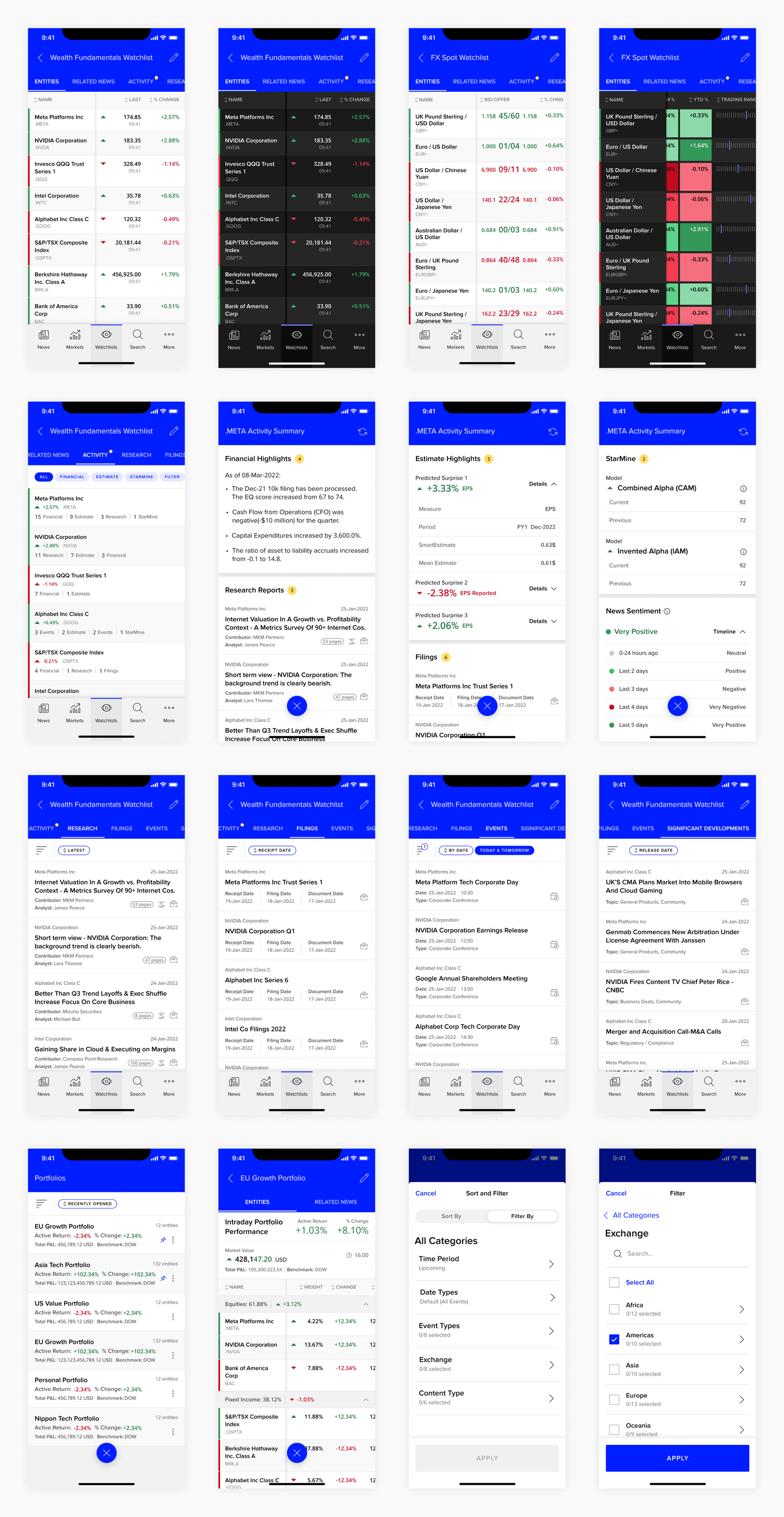 The Watchlist 2.0 — all screen states